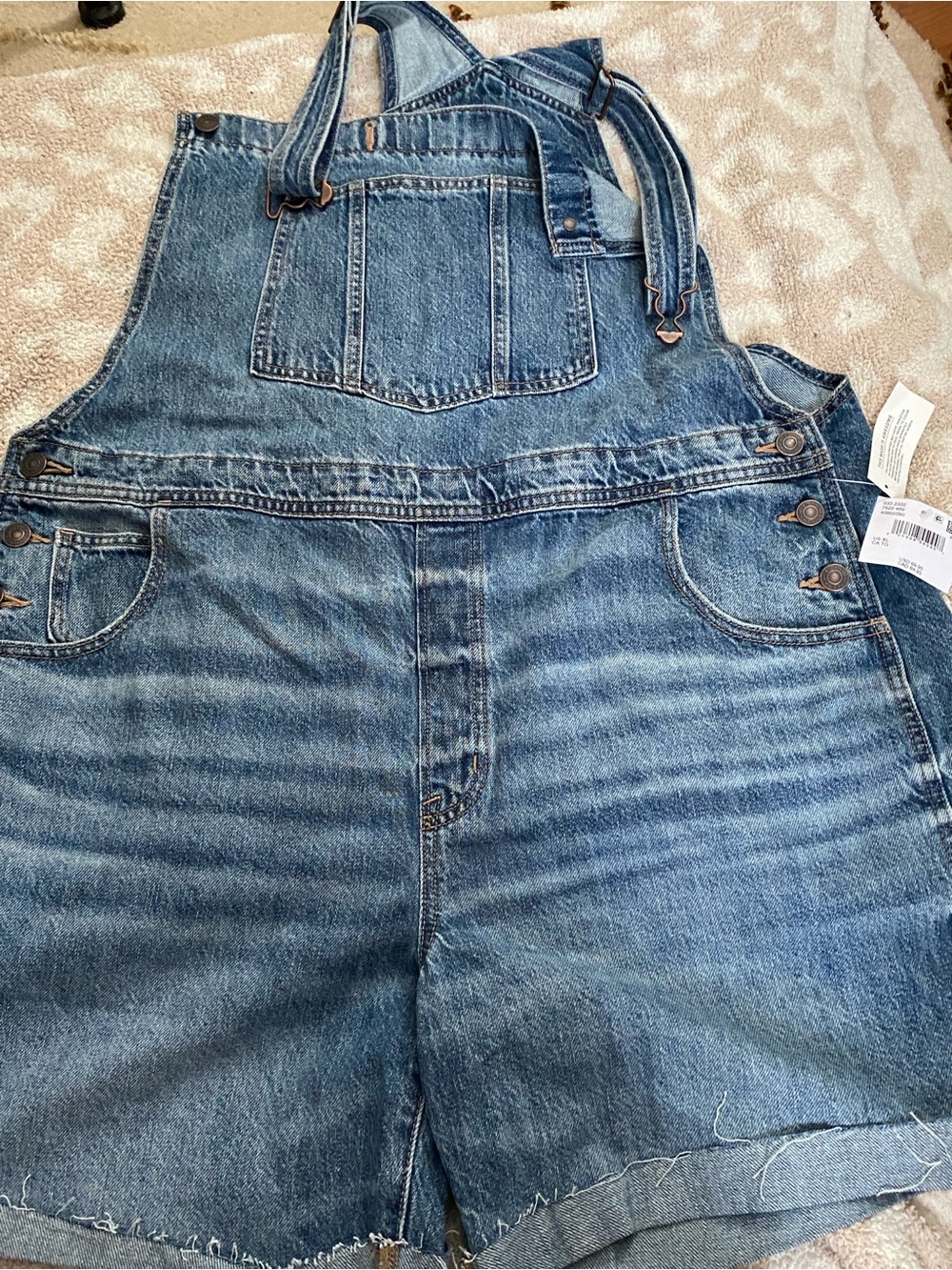 American Eagle Outfitters Blue Denim Short Overalls